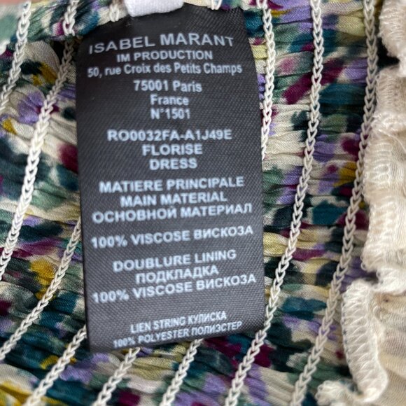 Isabel Marant Étoile Florise Smocked Floral Mini Dress – Green Multi - Picture 12 of 16